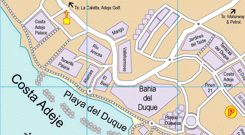 Map Of Costa Adeje Costa Adeje Maps